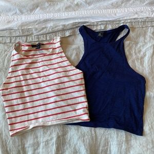 Lot (2) f21 striped tank tops